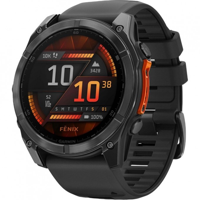 Смарт-часы GARMIN FENIX 8 – 51 мм, AMOLED, сланцево-серые с черным силиконовым ремешком 010-02905-00
