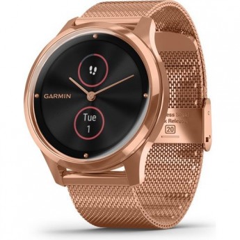 Часы GARMIN VIVOMOVE LUXE розовое золото PVD 18K с ремешком "миланская петля"